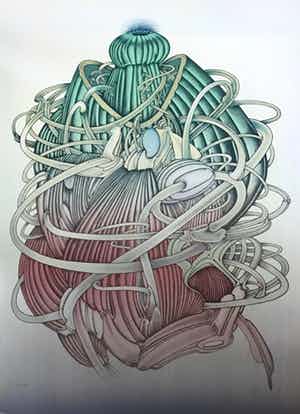 Alain Le Foll - Lithografie - 'Le Meduse' - 18/150 - Gesigneerd vendu pour 36€ !