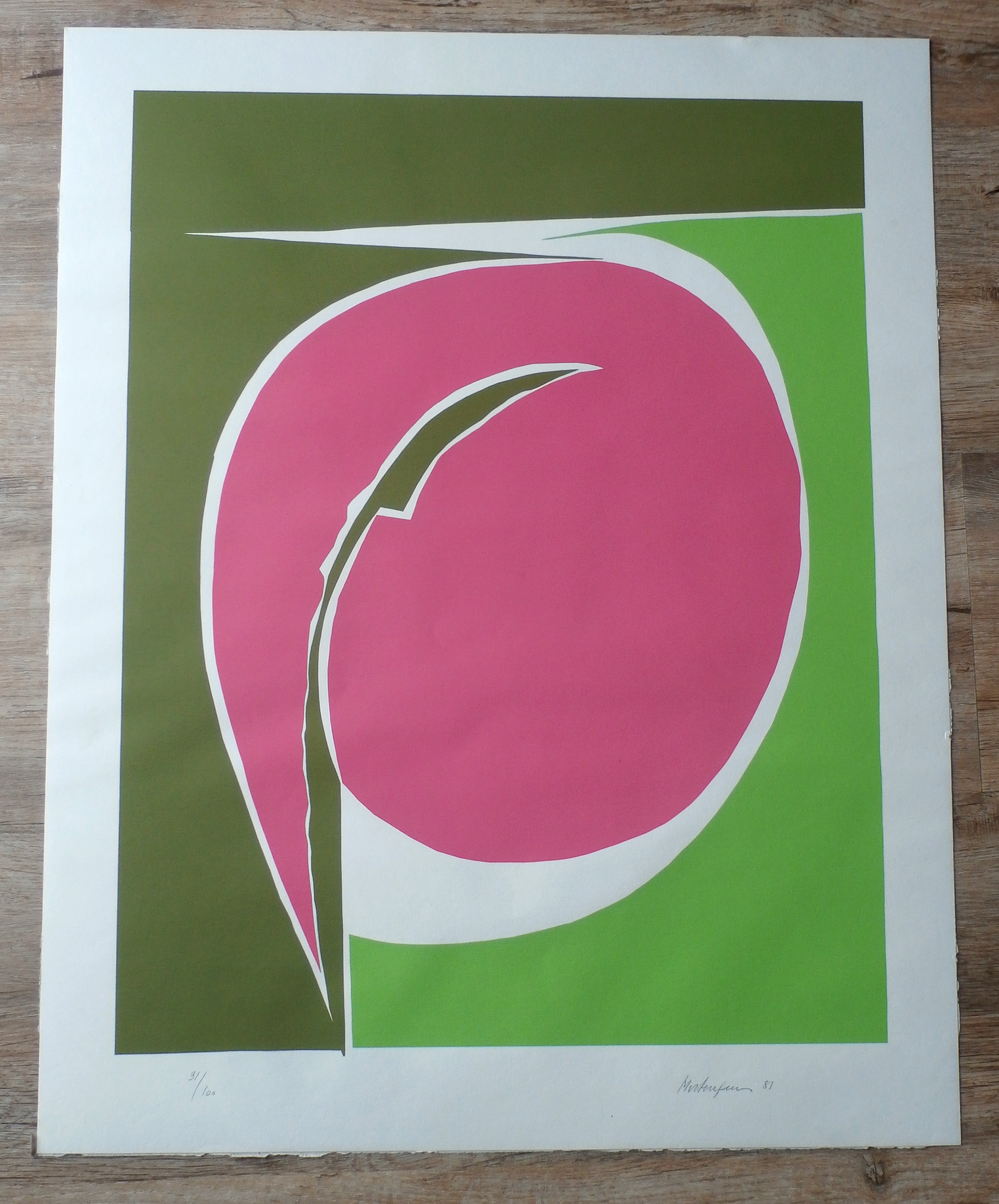 Richard Mortensen - Zeefdruk: Geometrisch abstracte compositie - 1981 kopen? Bied vanaf 100!