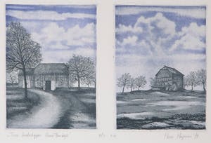 Hans Heijman - Kleurenets, Twee landschappen Noord-Frankrijk kopen? Bied vanaf 1!