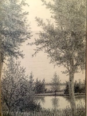 Frans Maas - Beek en Donk - Potloodtekening, Ingelijst kopen? Bied vanaf 35!