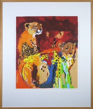 Carlos Blaaker - Zeefdruk, Luipaarden - Ingelijst kopen? Bied vanaf 35!