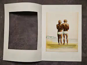Har Sanders - een figuratieve aquarel van har Sanders zie je niet zo vaak - "aan het strand" kopen? Bied vanaf 58!