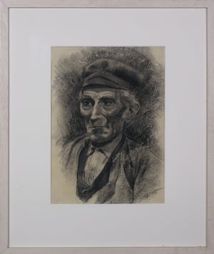 Wim Steijn - Houtskool, Portret man - Ingelijst kopen? Bied vanaf 60!