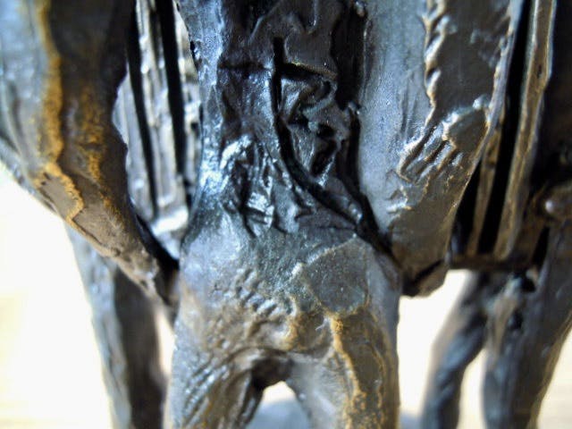 Bernadette Leijdekkers - Prachtig zwaar beeld met drie mannen kopen? Bied vanaf 35!