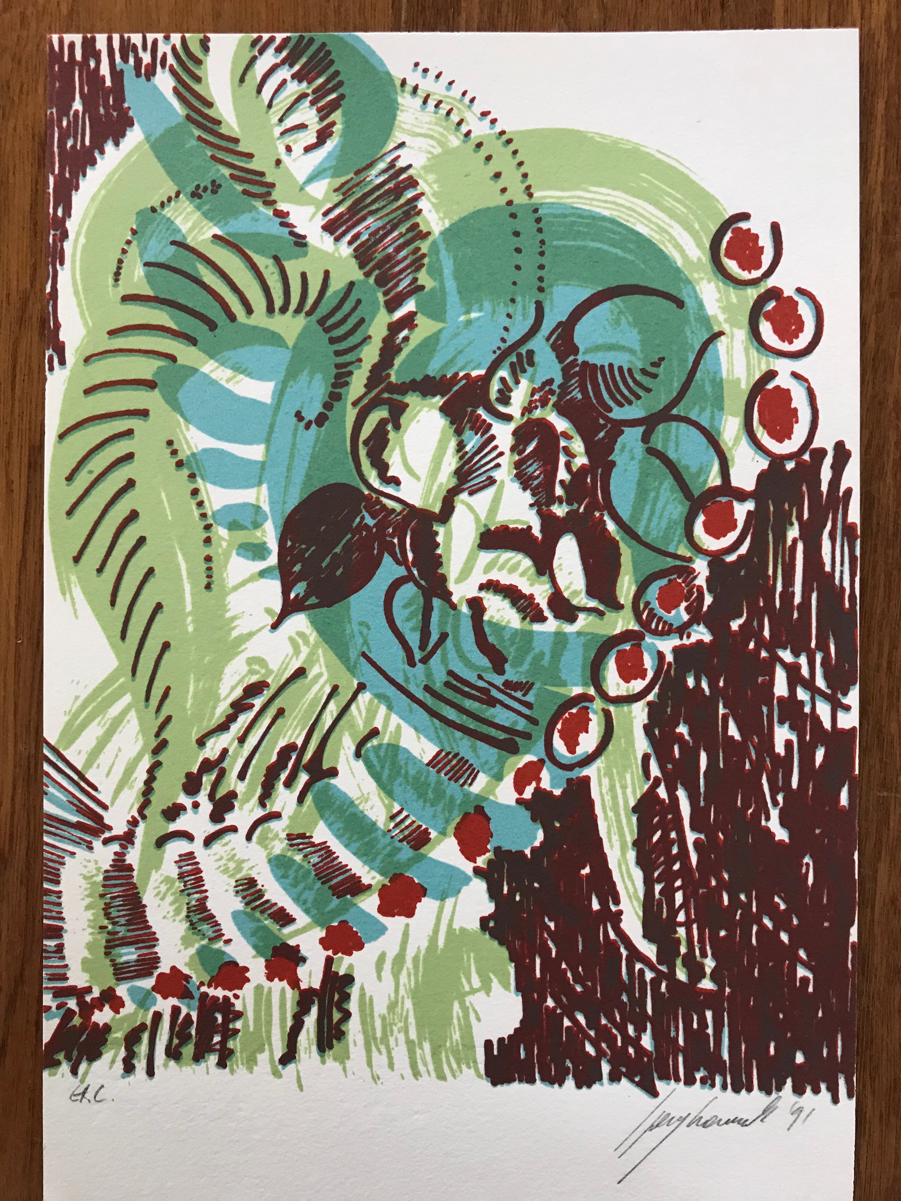 Niet of onleesbaar gesigneerd - Fraaie zeefdruk uit 1991 - Gesigneerd - Zonder lijst - HC kopen? Bied vanaf 1!