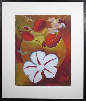 Jan van Delft - Zeefdruk, Morning glory I - Ingelijst kopen? Bied vanaf 1!