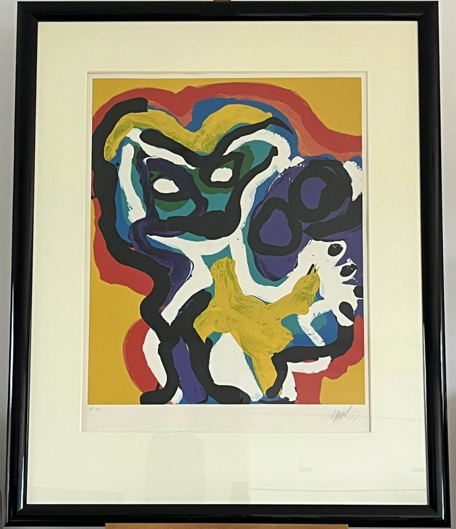 Karel Appel、Nu bleu、希少画集画、新品額装付 Buy art from Karel Appel? | Kunstveiling.nl