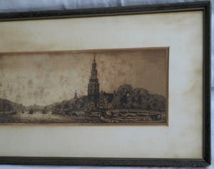 Cornelis Brandenburg - Ets, Amsterdam – gesigneerd & ingelijst kopen? Bied vanaf 10!