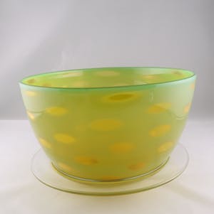 Winnie Teschmacher - Glas, Gevlekte unica kom kopen? Bied vanaf 1!