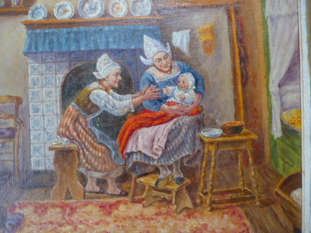 Niet of onleesbaar gesigneerd - Gesigneerd - Volendams interieur. kopen? Bied vanaf 1!