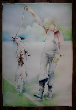 Andre Dieteren - zeer grote tekening: Het kunstje - 1971 kopen? Bied vanaf 75!