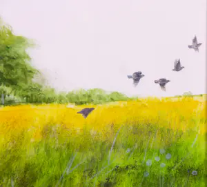 Rien Poortvliet - Gouache en potlood op papier, Patrijzen hebben de boer nodig - Ingelijst kopen? Bied vanaf 1000!