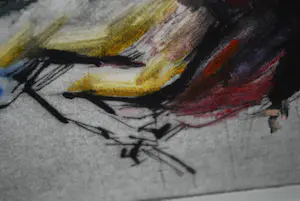 Bob ten Hoope - Staand naakt - Droge naald ets in kleur - 1991 - in een prachtlijst [zuurvrij] kopen? Bied vanaf 115!