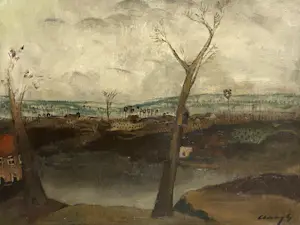 Albert Jozef Claeys - Landschap met huisjes kaufen? Bieten Sie von 215!