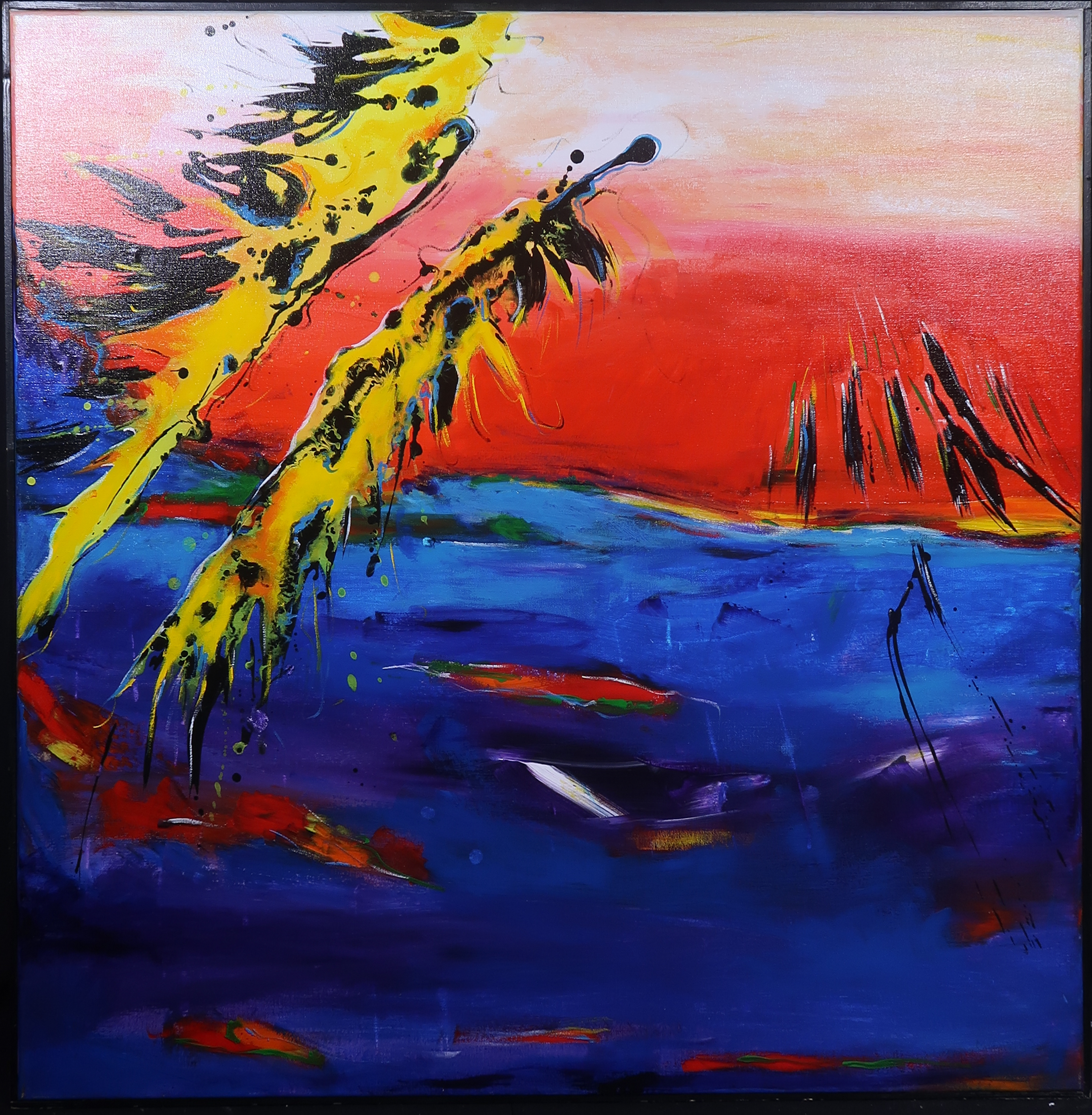 Marijke van der Windt - Acryl op doek, Abstracte compositie - Ingelijst kopen? Bied vanaf 60!