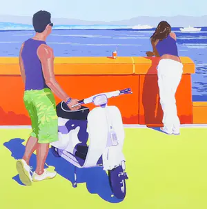 Marco Kooiman - Zeefdruk, Rivièra - Ingelijst kopen? Bied vanaf 35!