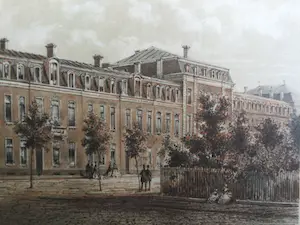 Pieter Trap - Oosteinde Amsterdam | Kleurenlitho (ingelijst) kopen? Bied vanaf 25!