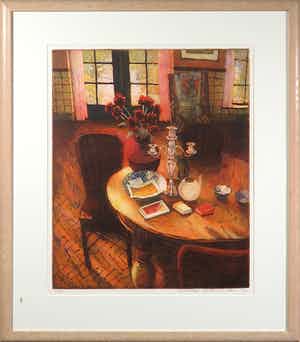 Marcel Schellekens - Kleurenets, Atelier Oudegracht - Ingelijst verkocht voor € 120!