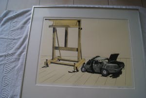 Hans Wap - afgeprijst : CAR CRASH - grote zeefdruk , mooi ingelijst kopen? Bied vanaf 65!