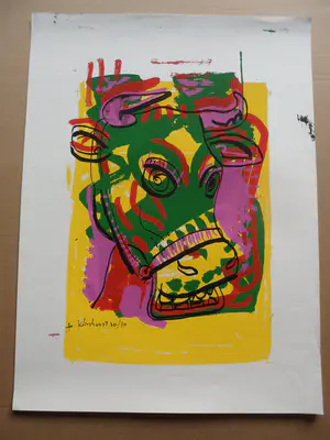 Peter Klashorst - Zeefdruk, titel. "Cow ". kopen? Bied vanaf 35!