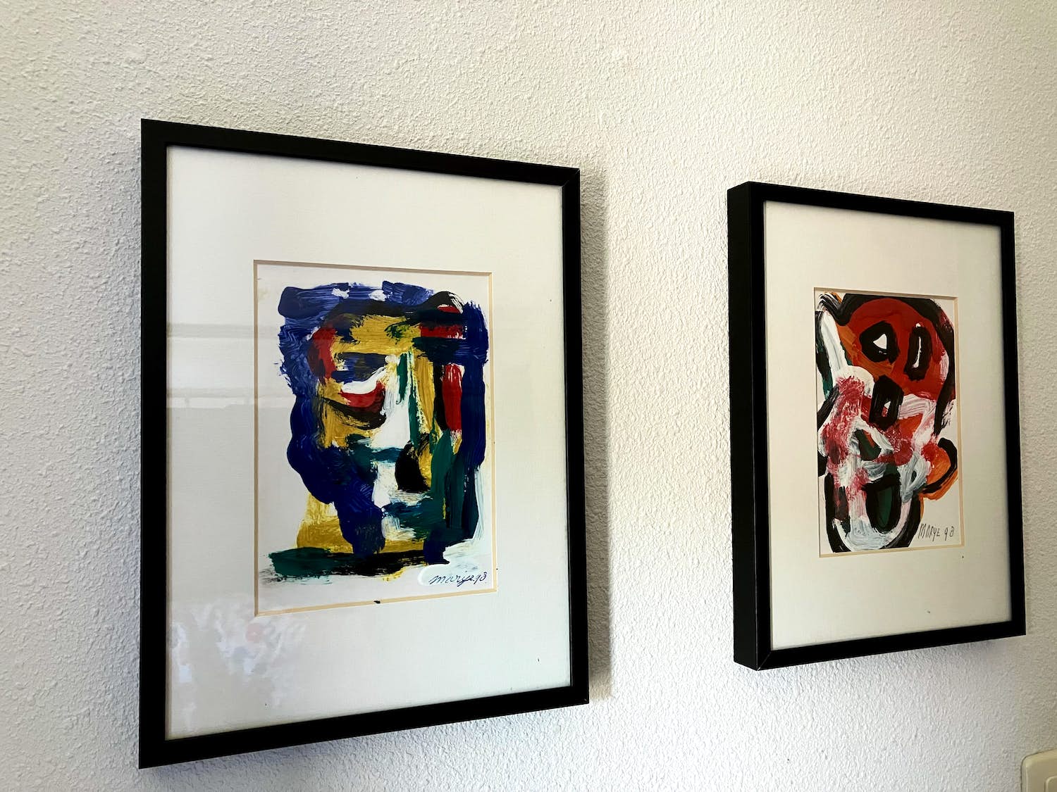 Niet of onleesbaar gesigneerd - 2 Moderen portret schilderijen kopen? Bied vanaf 1!