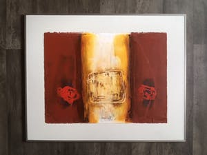 Hans Vanhorck - abstract - acryl op geprepareerd papier, ingelijst kopen? Bied vanaf 1!