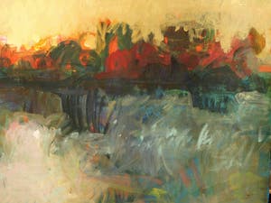 Peter Donkersloot - Acrylverf op doek XXL , “Landschap” – 120 x 200 cm. - 1995 kopen? Bied vanaf 1!