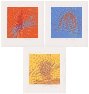 Willem F. Wagner - Drie handgesigneerde zeefdrukken: Geometrische Composities I, II, III kopen? Bied vanaf 24!