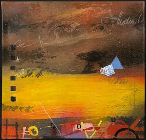 Theo Koster - Zeefdruk en collage op doek, Zonder titel (met ophangsysteem) kopen? Bied vanaf 35!