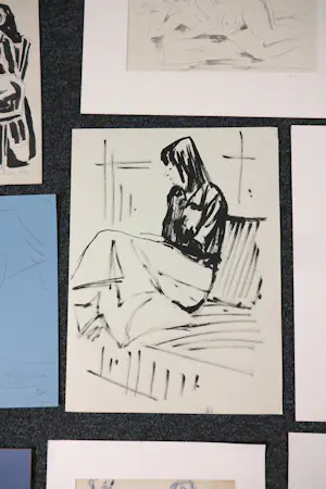 Janus Nuiten - Verschillende technieken, Lot van 39 schetsen van figuren kopen? Bied vanaf 100!