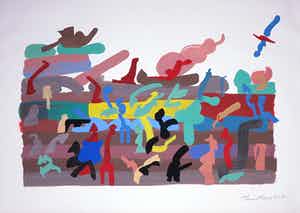 Henri Plaat - Gouache, Zonder titel (Groot) verkocht voor € 80!