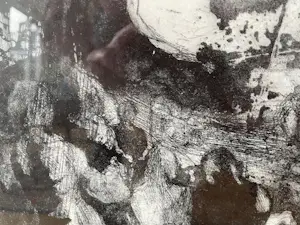 Niet of onleesbaar gesigneerd - Abstracte Ets "Samaritaan" uit 1972 - gesigneerd Joh. Zutphen? kopen? Bied vanaf 10!