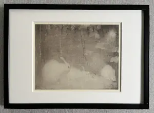 Jan Mankes - Originele Heliogravure Konijntjes in Herfstbos 1923 kopen? Bied vanaf 135!