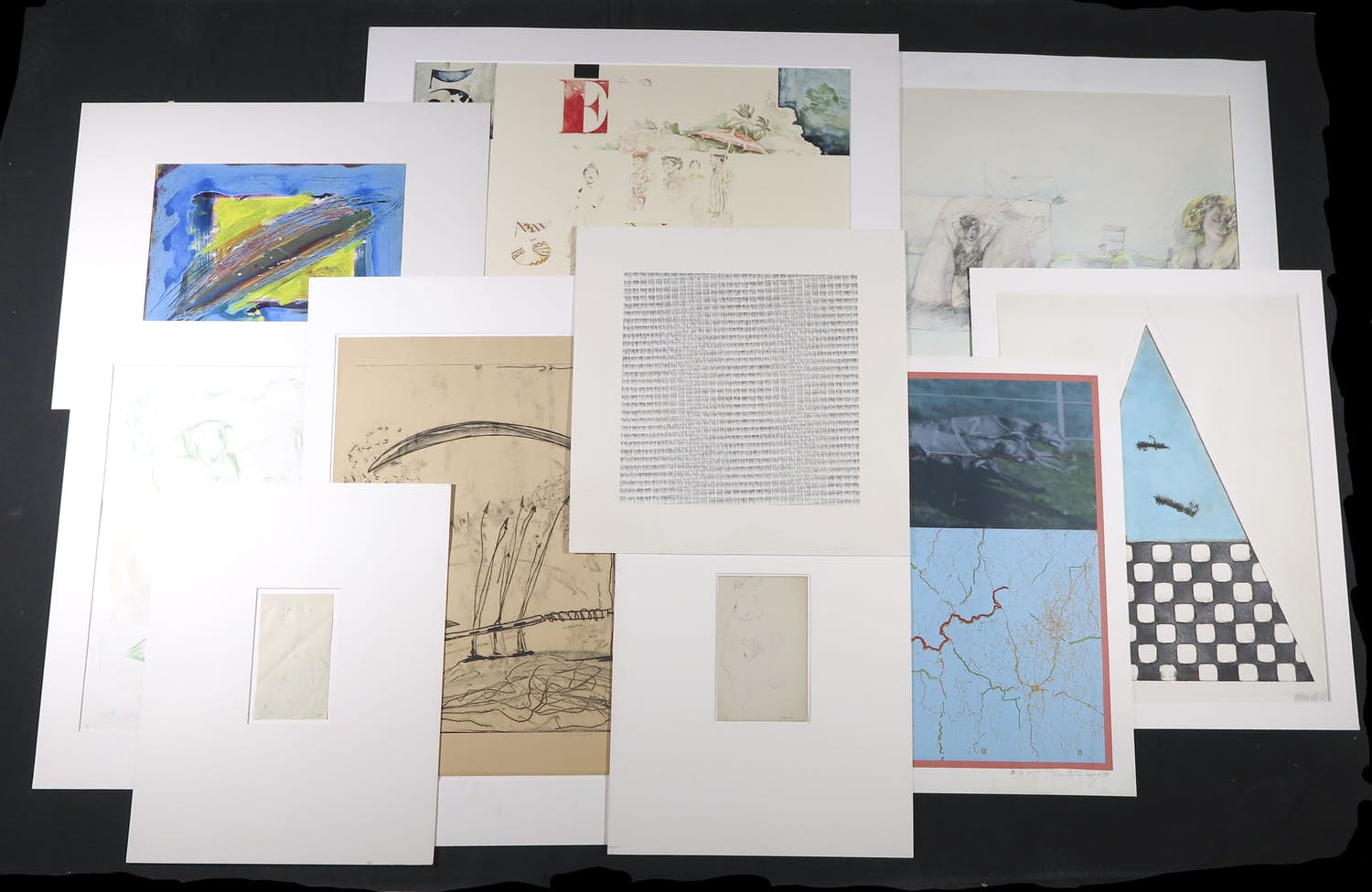 Bob Lens - en andere! - Lot van 10 werken op papier kopen? Bied vanaf 1!