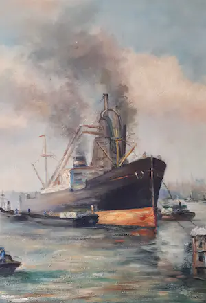 Han Meijdam - Gezicht op de haven van Rotterdam kopen? Bied vanaf 150!