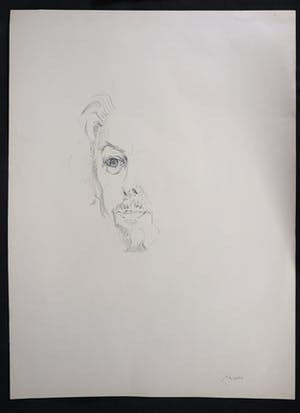 Joe Wols - Potloodtekening, Half gezicht kopen? Bied vanaf 1!