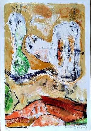 Martin Engelman - Kleurenlitho HOMMAGE AAN MAX ERNST Handgesigneerd. verkocht voor € 65!