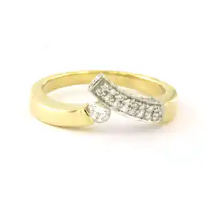 DIAMONDE 14k bicolour gouden ring met briljant geslepen diamant tot. 0.50ct kaufen? Bieten Sie von 660!