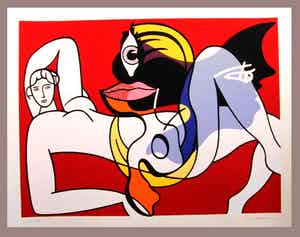 Corinna Heumann - White Lady - Zeefdruk 1995 - handgesigneerd - oplage 150 verkocht voor € 130!