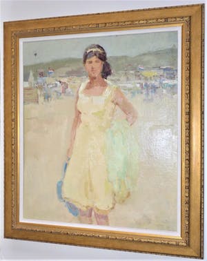 Hessel de Boer - Dame aan het strand kopen? Bied vanaf 1000!