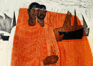 Theo Bitter - Nieuwe Haagse School jaren 50 houtdruk in geringe oplage (E.A) "Vissers" kopen? Bied vanaf 48!