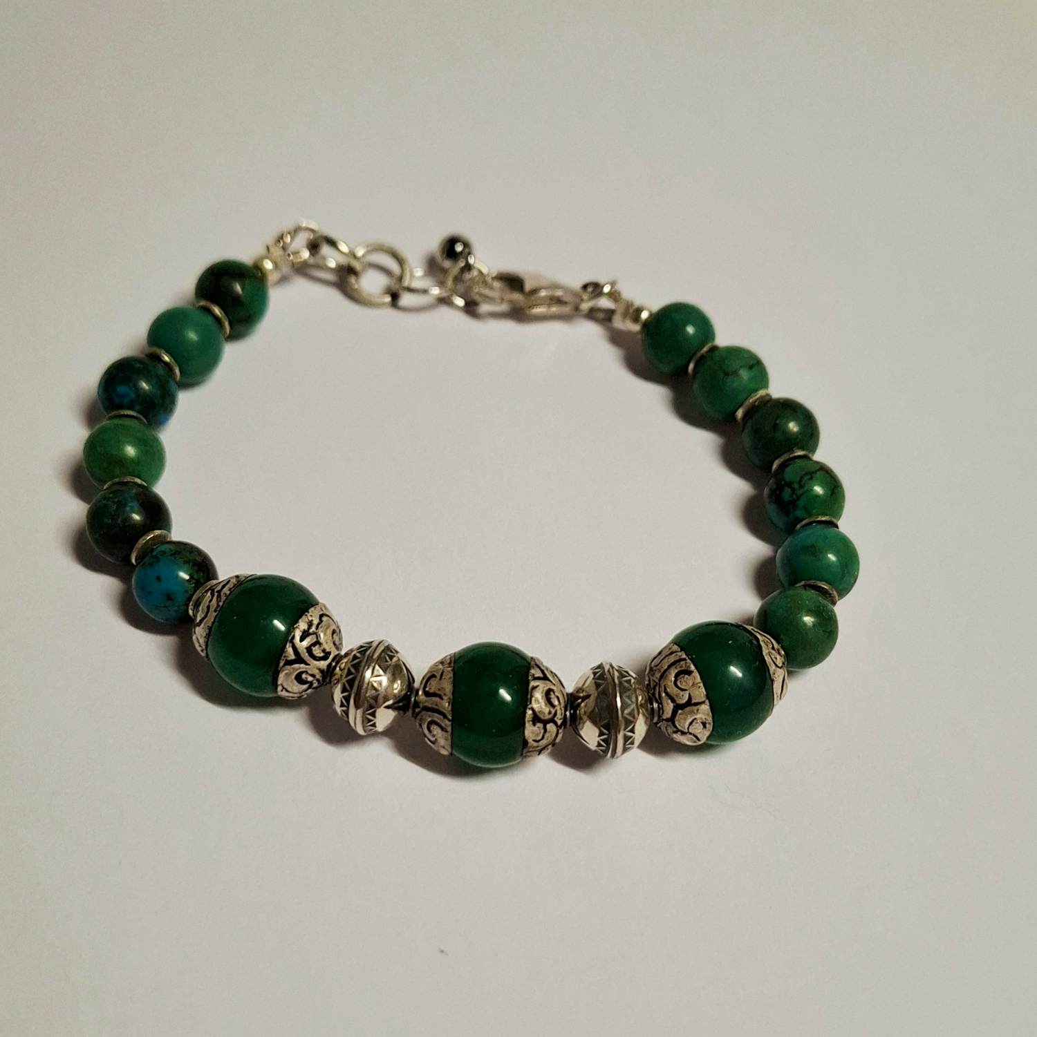 Nieuwe Armband van natuurlijke turquoise en groene Jade kopen? Bied vanaf 80!