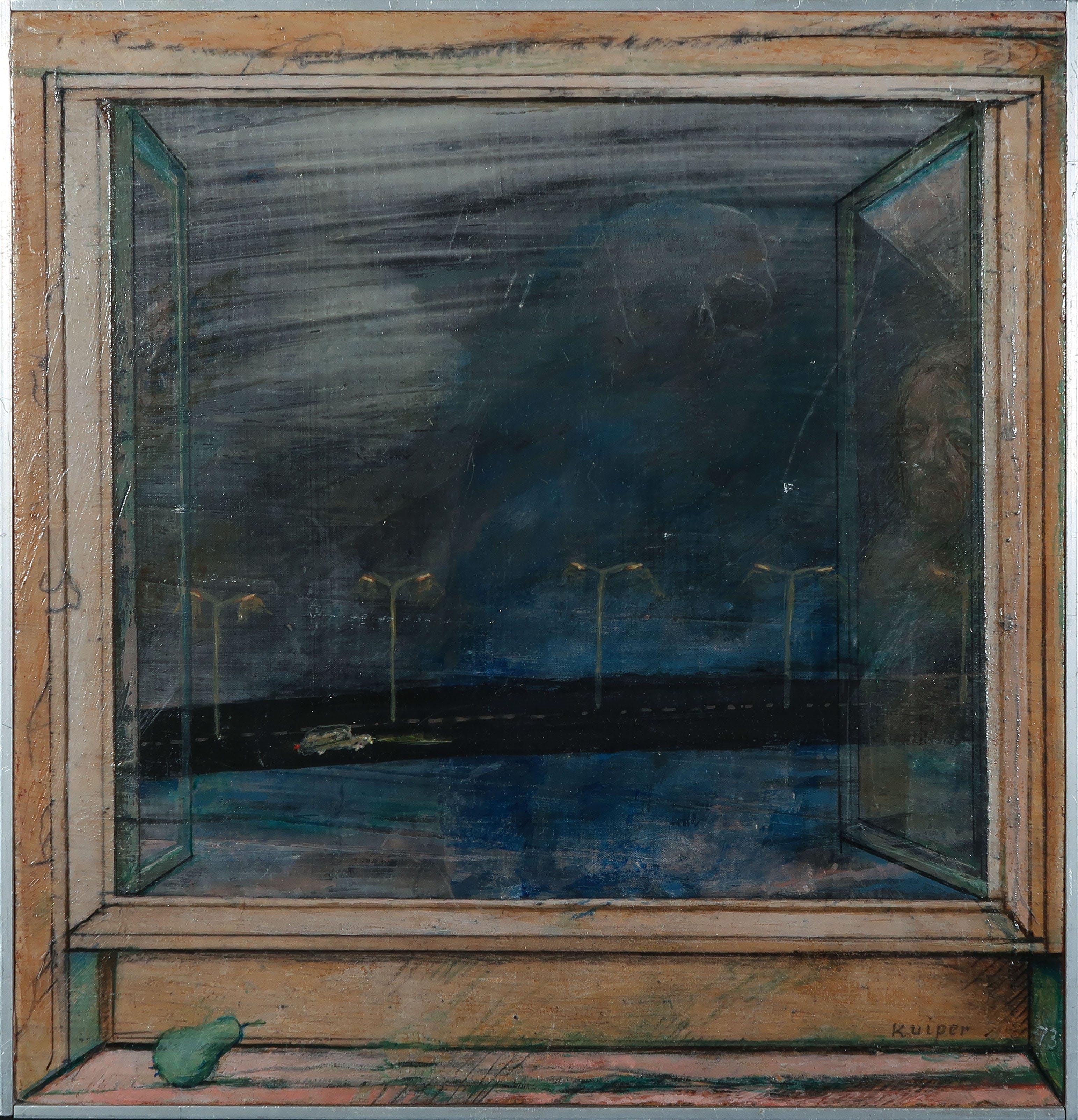 Jan Kuiper - Olieverf op paneel, Kijken naar moedertje nacht - Ingelijst kopen? Bied vanaf 150!