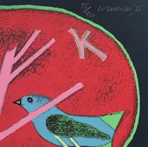 Corneille - handgesigneerde kleurenlitho | l'Arbre rouge' | 1985 kopen? Bied vanaf 350!