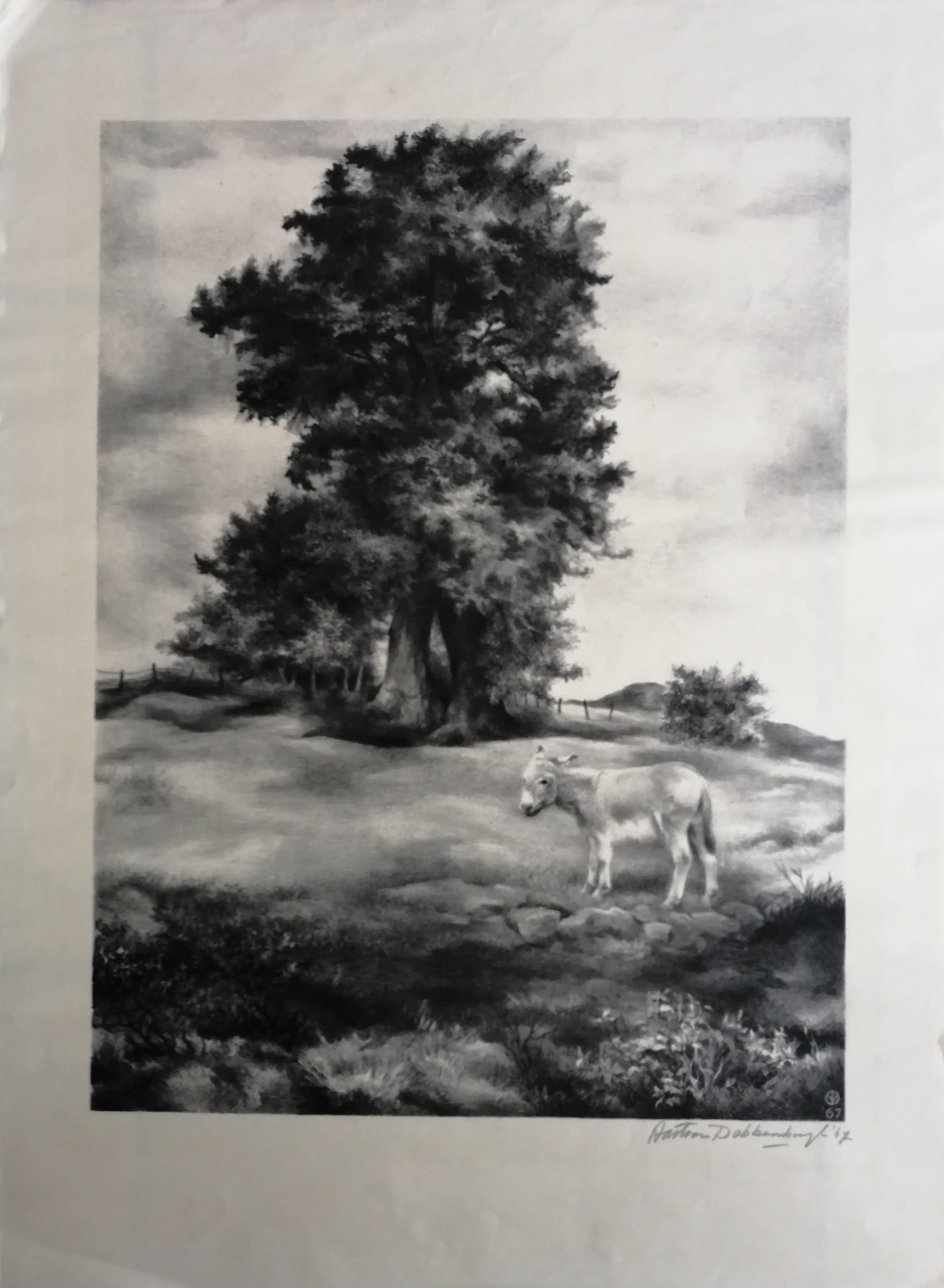 Aart van Dobbenburgh - Ezel in landschap kopen? Bied vanaf 25!