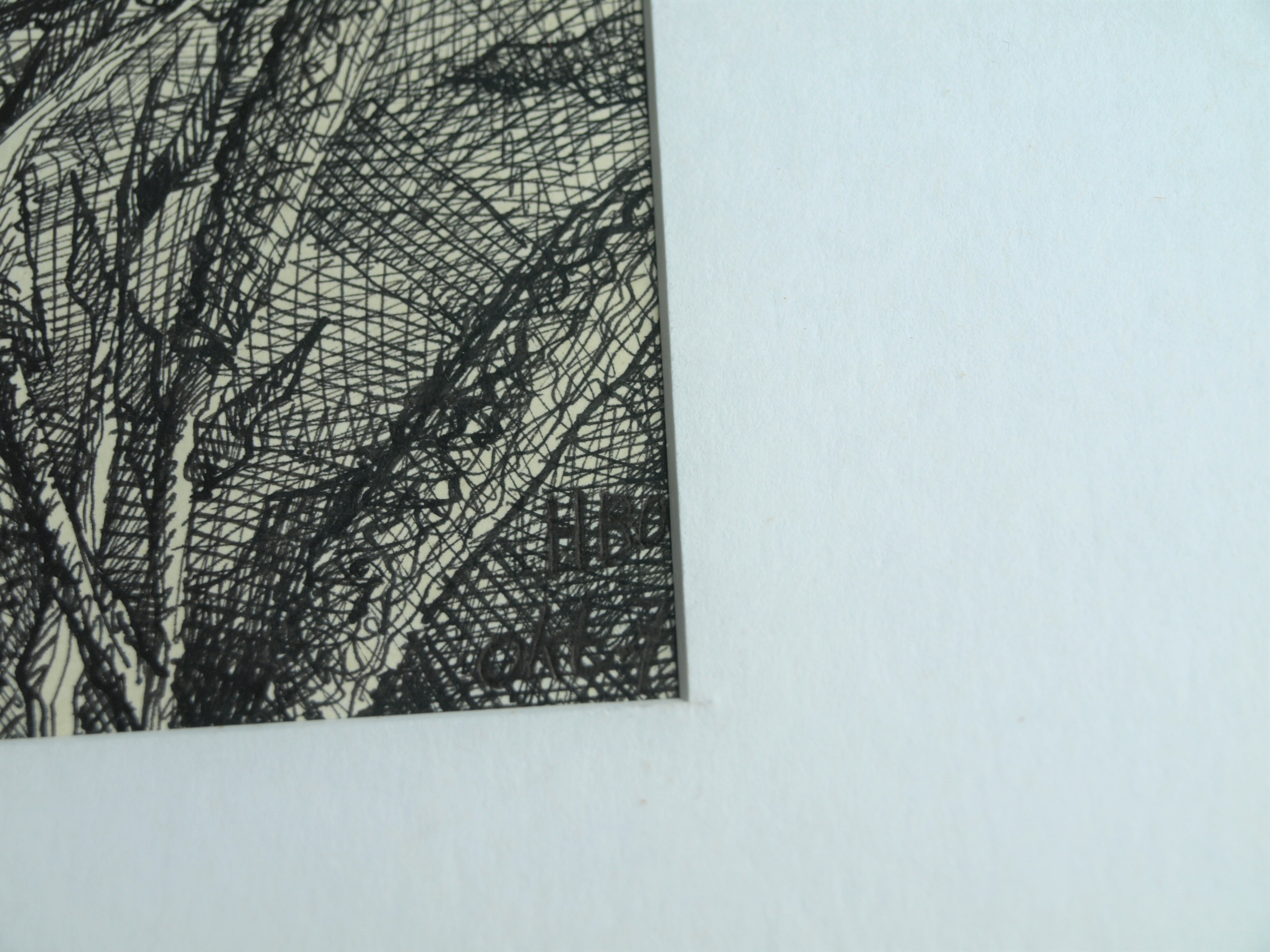 Hans Boon - Pentekening , Duinlandschap – gesigneerd & ingelijst – ca 1977  kopen? Bied vanaf 1!