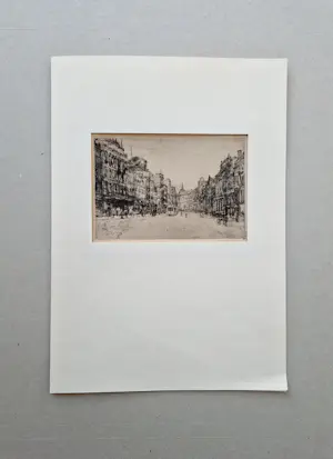 Niet of onleesbaar gesigneerd - omstreeks 1920 - Ets - Amsterdam nieuwezijds voorburgwal - gesigneerd kopen? Bied vanaf 10!