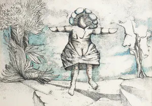 Rudy Martina - Gemengde druktechniek op papier, Vrij in de wolken - Ingelijst kopen? Bied vanaf 1!