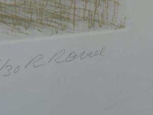 Roger Raveel - Ets, De spanning van de rust in het dorp - Ingelijst kopen? Bied vanaf 400!