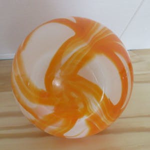 Carlo Moretti - Oranje witte gemarmerde design glazen vaas kopen? Bied vanaf 65!